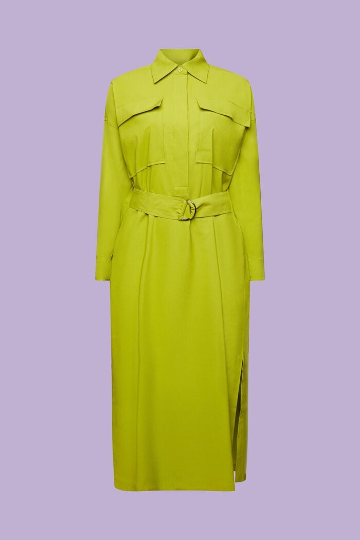 Oversize košilové midi šaty, LEAF GREEN, detail image number 5