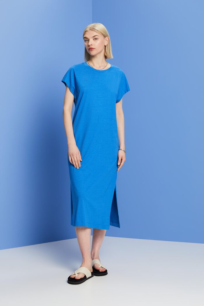 Midi šaty z žerzeje, BRIGHT BLUE, detail image number 0