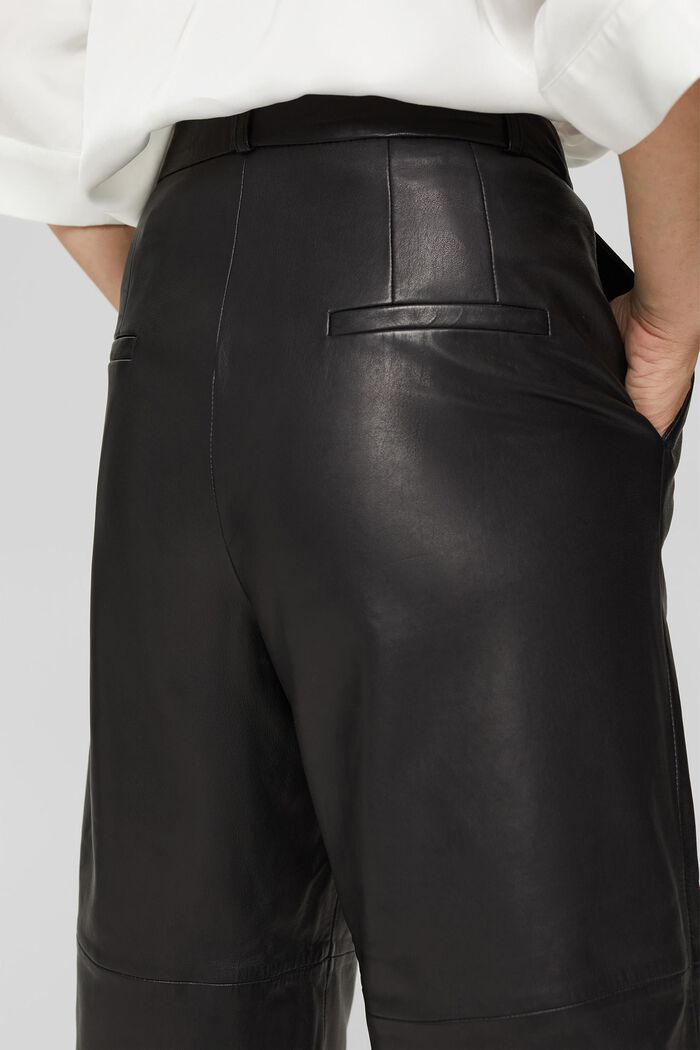 Z kůže: Kalhotová sukně s vysokým pasem, BLACK, detail image number 2
