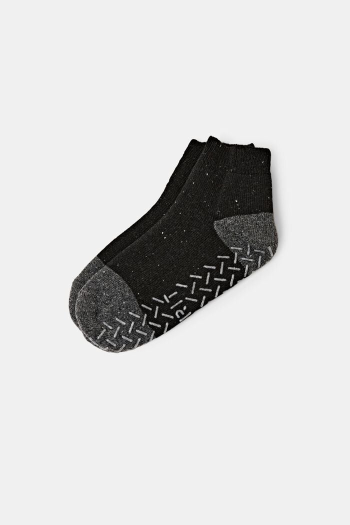 Domácí ponožky, směs s vlnou, protiskluzové, ANTHRACITE MELANGE, detail image number 0
