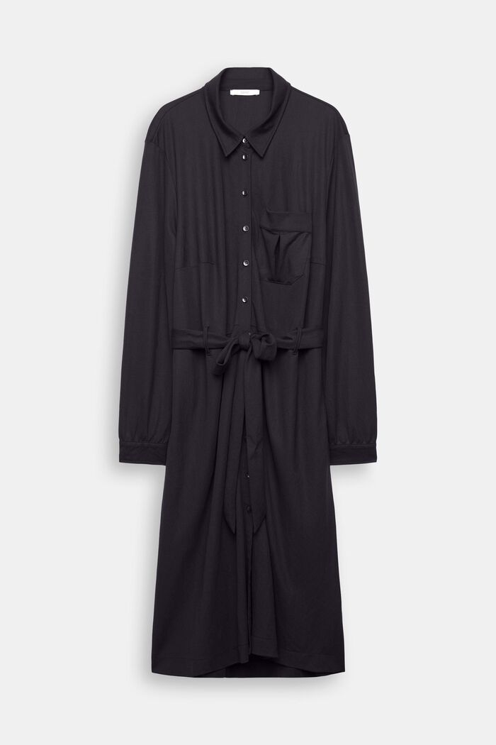 CURVY košilové šaty se zavazovacím páskem, BLACK, detail image number 3