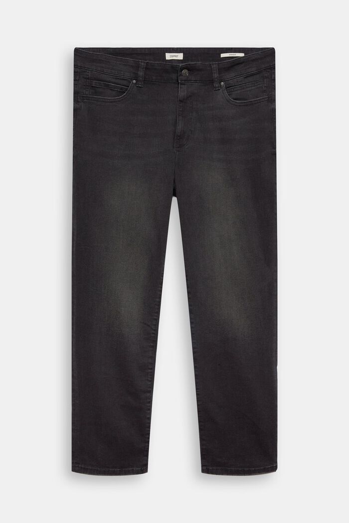 Džíny se střední výškou pasu a s rovnými nohavicemi, BLACK DARK WASHED, detail image number 6