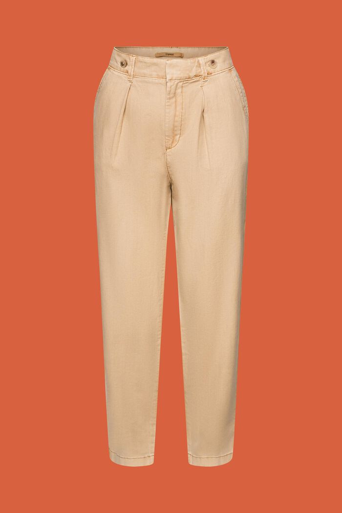 Chino kalhoty, směs se lnem, SAND, detail image number 7