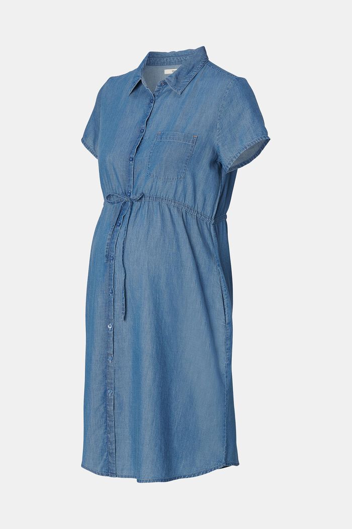 MATERNITY Denimové košilové šaty, BLUE LIGHT WASHED, detail image number 4