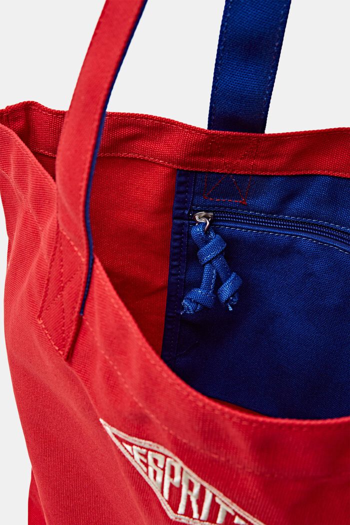 Bavlněná kabelka tote bag s logem, DARK RED, detail image number 3