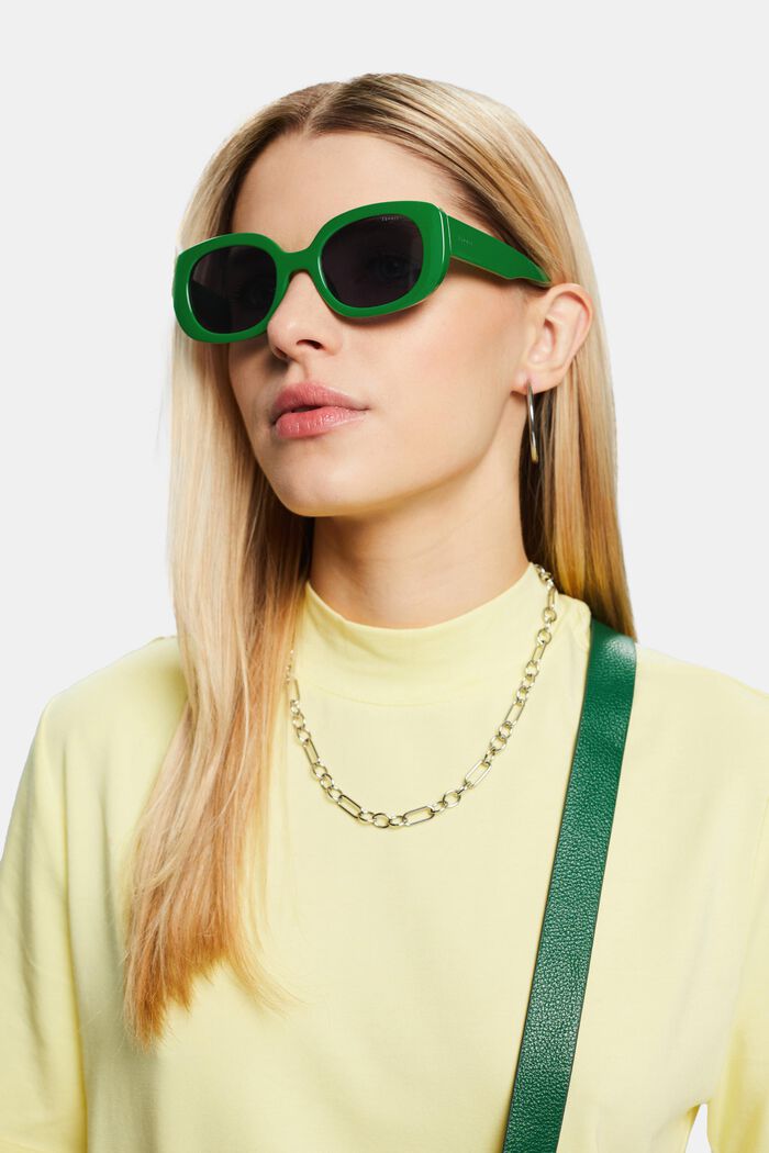Sluneční brýle s hranatou obrubou, GREEN, detail image number 4