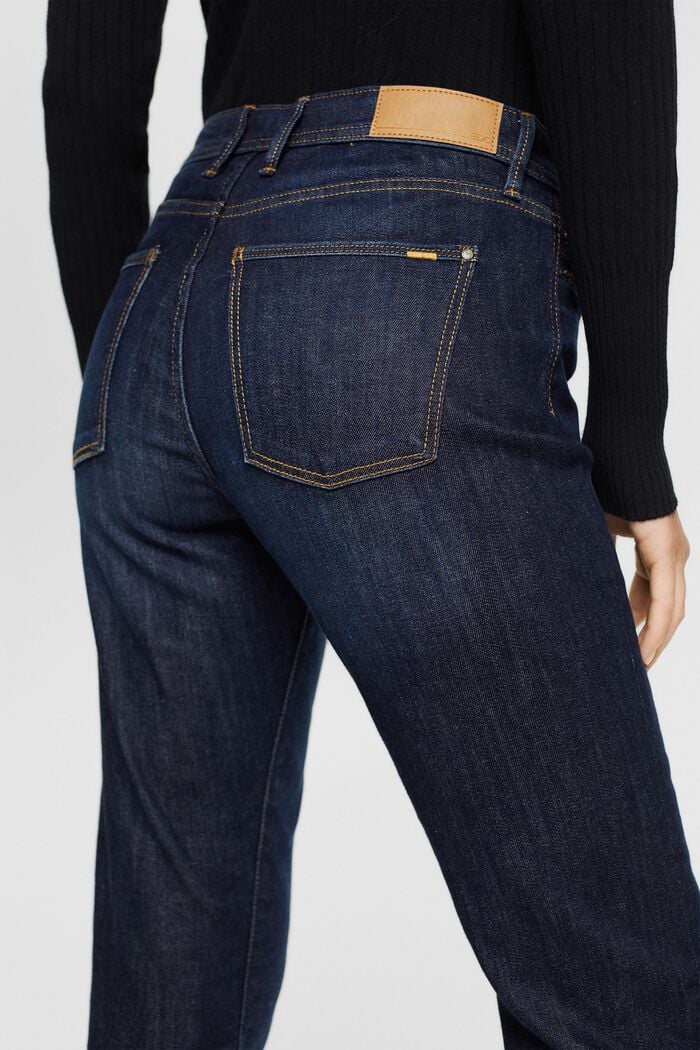 Strečové džíny s rovnými nohavicemi, BLUE DARK WASHED, detail image number 4