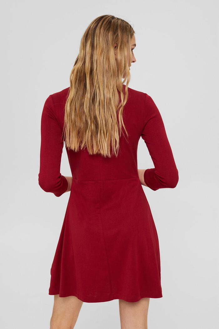 Žerzejové šaty ze 100% bio bavlny, DARK RED, detail image number 2