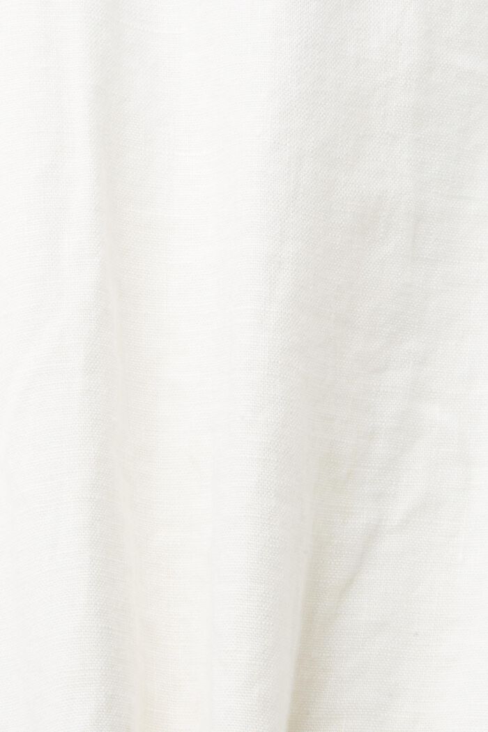 Košilové šaty s páskem ze 100% lnu, WHITE, detail image number 4