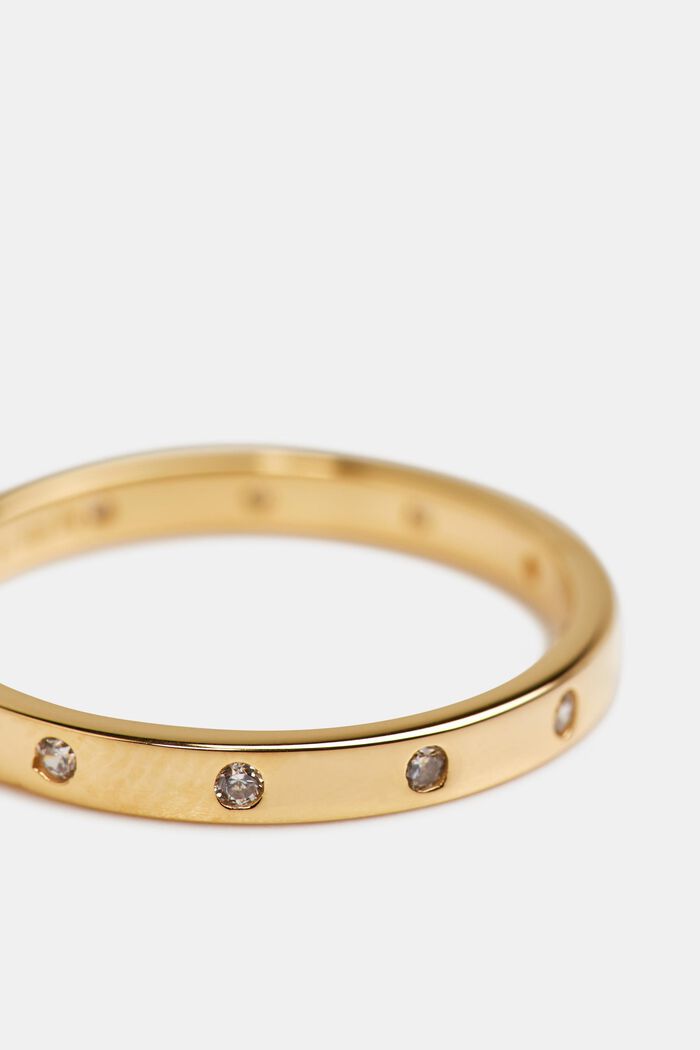 Vrstvený prsten se zirkony, sterlingové stříbro, GOLD, detail image number 1