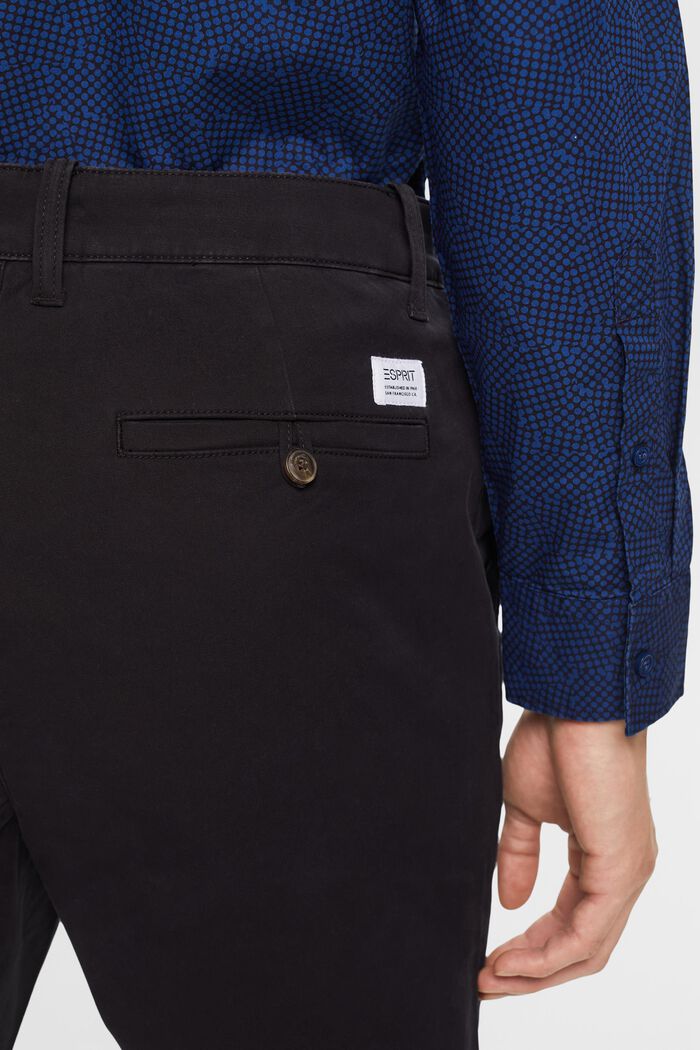 Kalhoty chino, bavlněný kepr, BLACK, detail image number 4