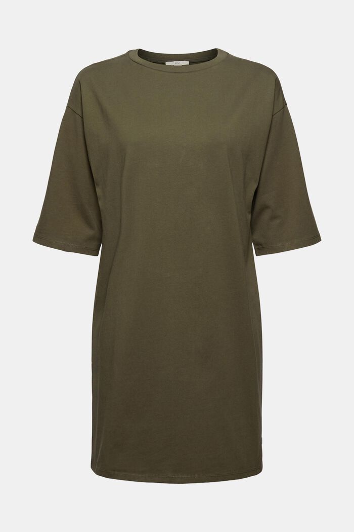Tričkové šaty ze 100% bio bavlny, KHAKI GREEN, detail image number 0