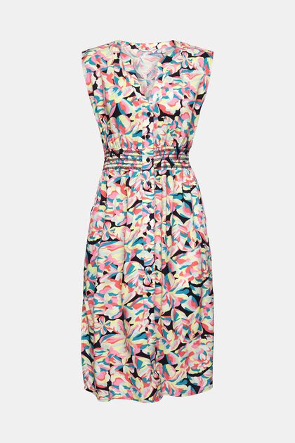 Plážové šaty s celoplošným květovaným vzorem, NAVY, overview