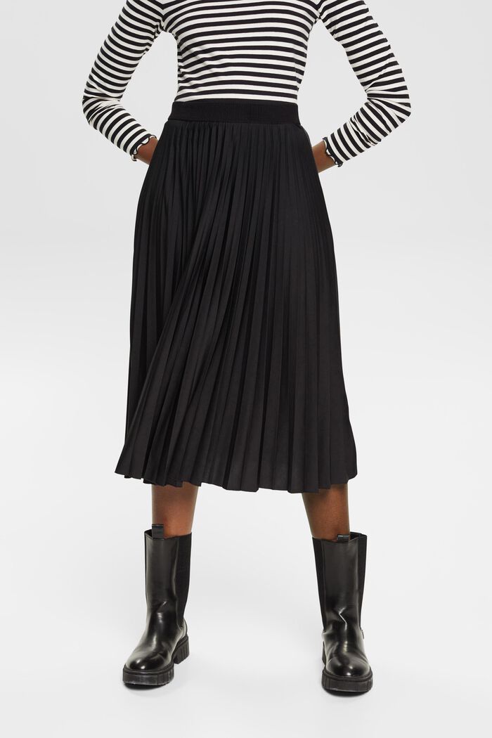 Plisovaná midi sukně, BLACK, detail image number 0