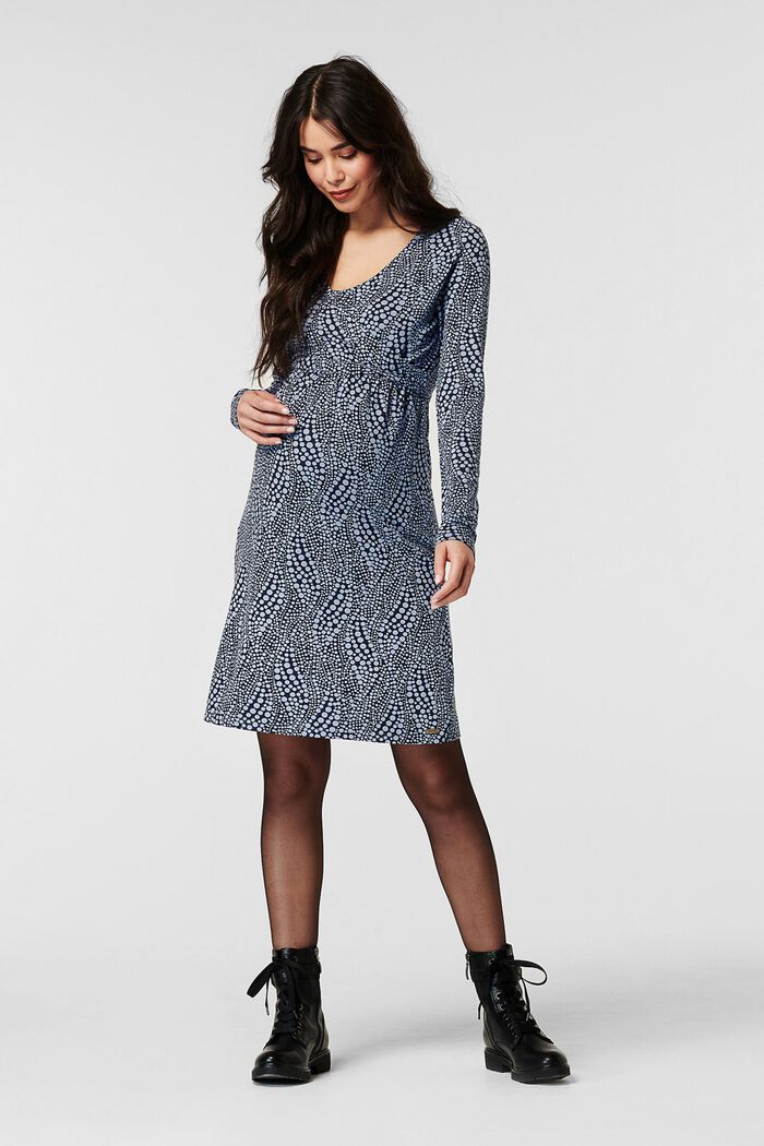 Vzorované midi šaty, NIGHT SKY BLUE, detail image number 0