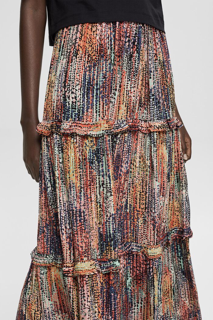 Maxi sukně s pestrobarevným vzorem, BLACK, detail image number 3