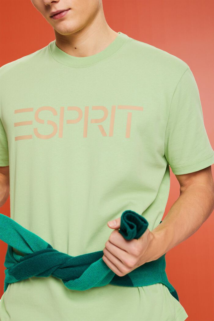 Unisex tričko s logem, z bavlněného žerzeje, LIGHT GREEN, detail image number 3