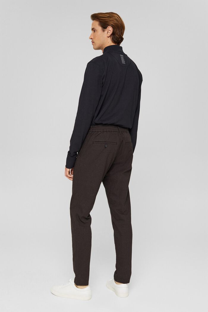Oblekové kalhoty 2 tónů, směs s bavlnou, DARK BROWN, detail image number 4