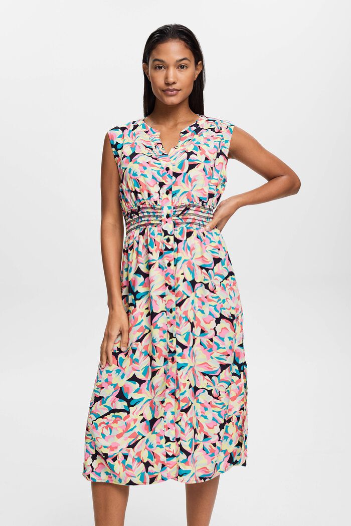 Plážové šaty s celoplošným květovaným vzorem, NAVY, detail image number 0