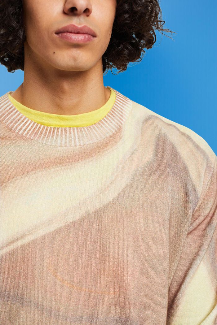 Tkaný bavlněný pulovr se vzorem po celé ploše, LIGHT TAUPE, detail image number 2