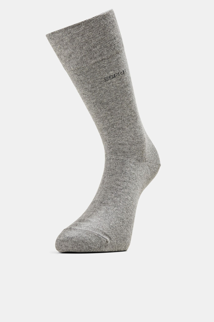 Ponožky ze směsi s bio bavlnou, 2 páry, LIGHT GREY MELANGE, detail image number 0