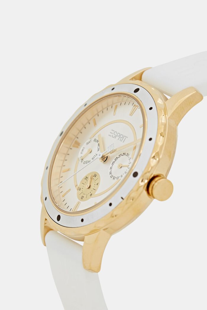 Dvoubarevné multifunkční hodinky se silikonovým náramkem, WHITE, detail image number 1