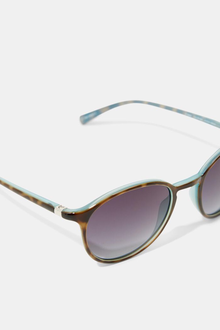 Kulaté sluneční brýle s plastovou obrubou, DEMI BLUE, detail image number 1