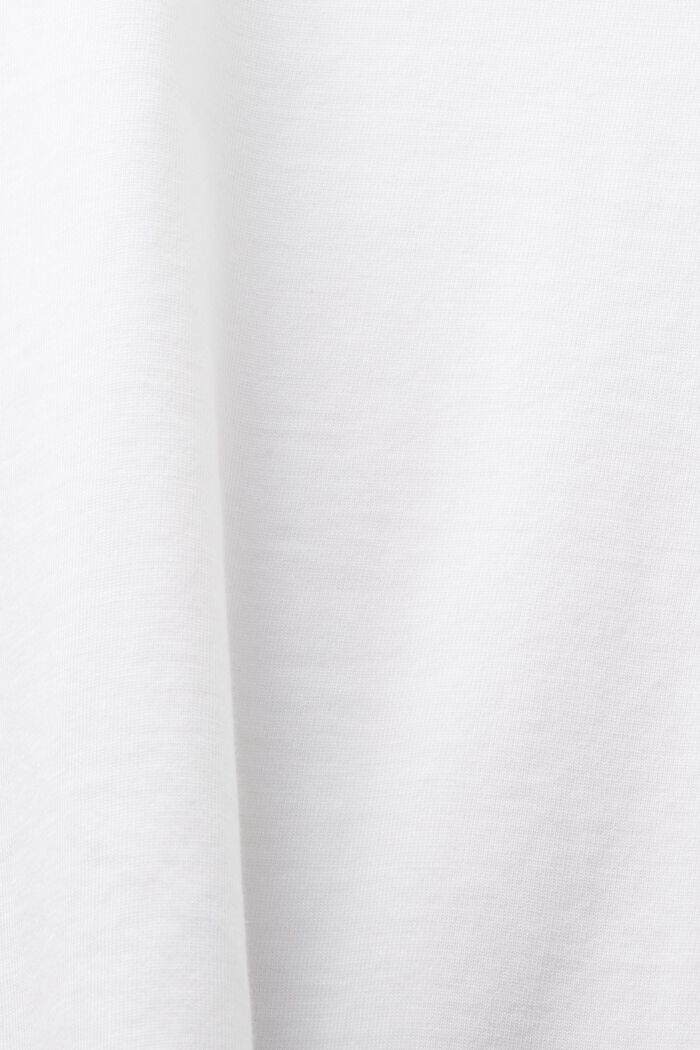 Tričko s kulatým výstřihem, z bavlny pima, WHITE, detail image number 5