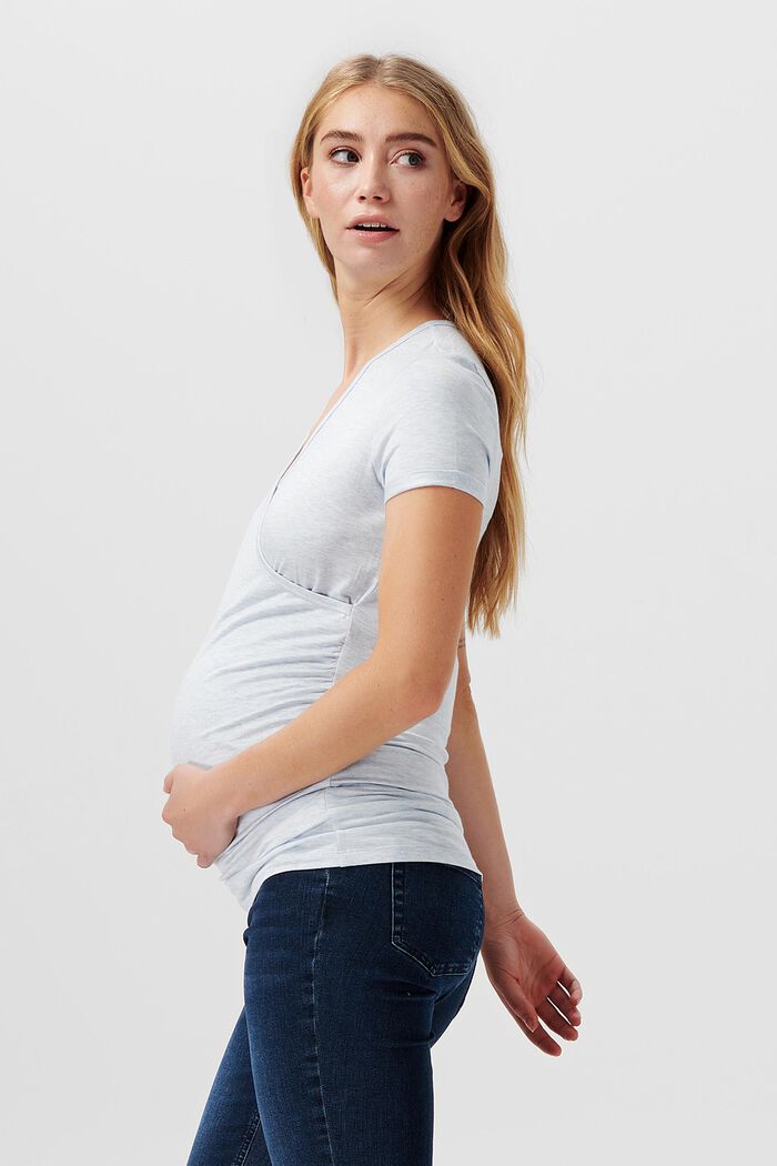 Zavinovací tričko s úpravou na kojení, LIGHT BLUE, detail image number 4