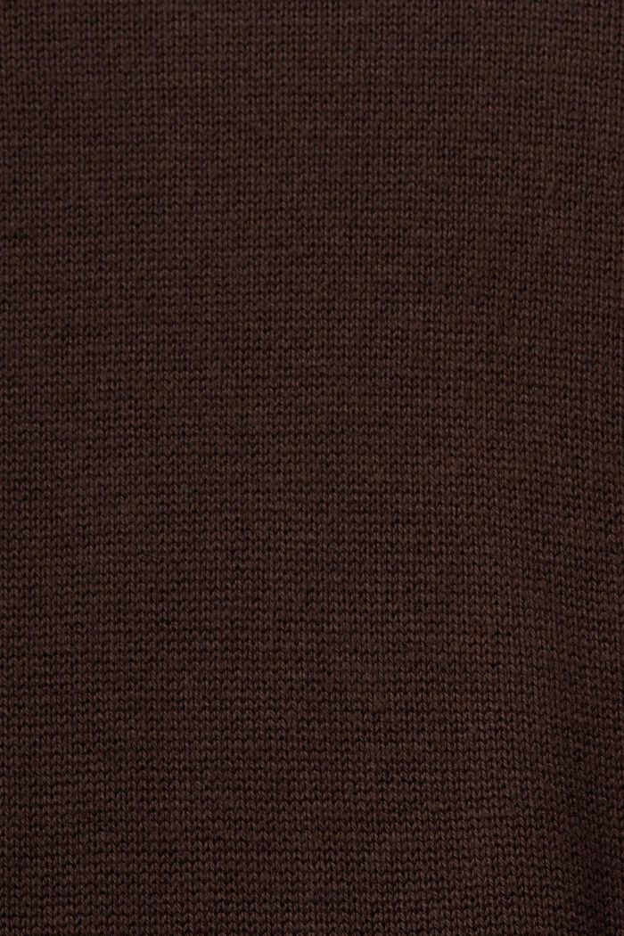 Minišaty z žebrované pleteniny s přiléhavým vysokým rolákem, DARK BROWN, detail image number 5