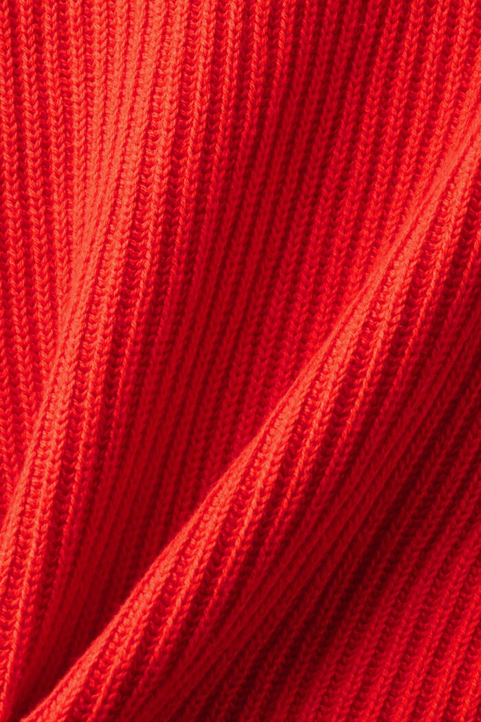 Žebrový kardigan z pleteniny, se zipem, RED, detail image number 5