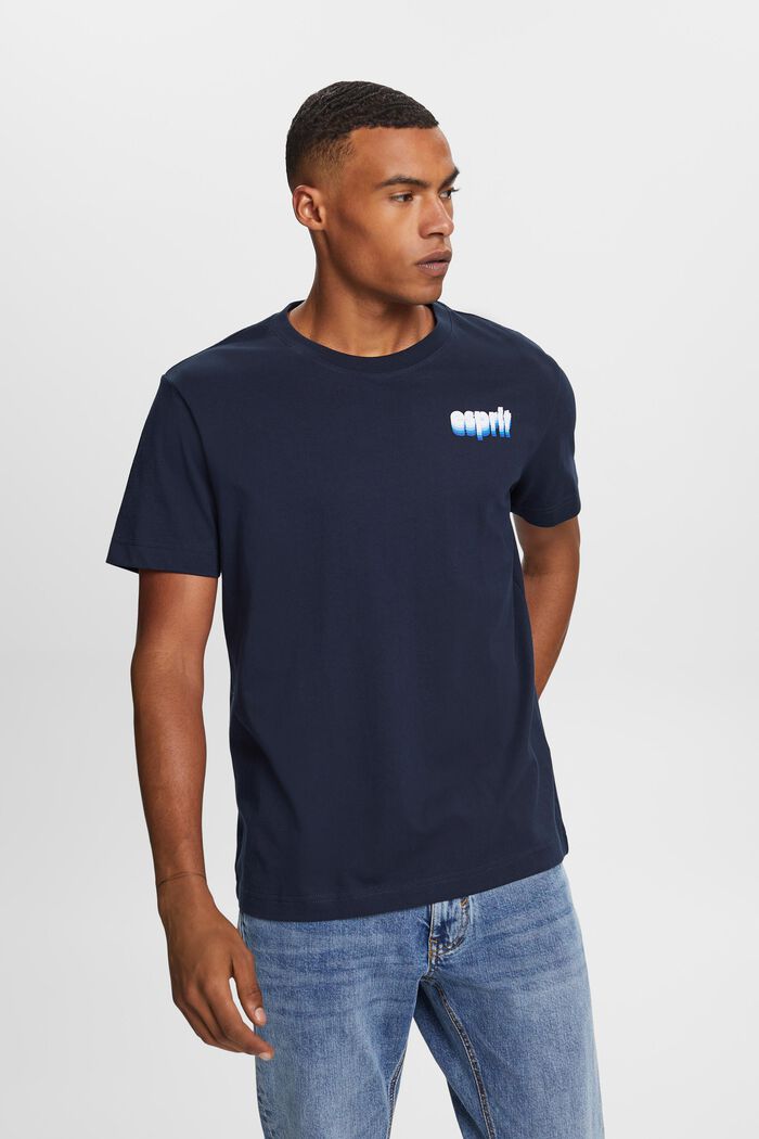 Žerzejové tričko s potiskem, 100 % bavlna, NAVY, detail image number 0