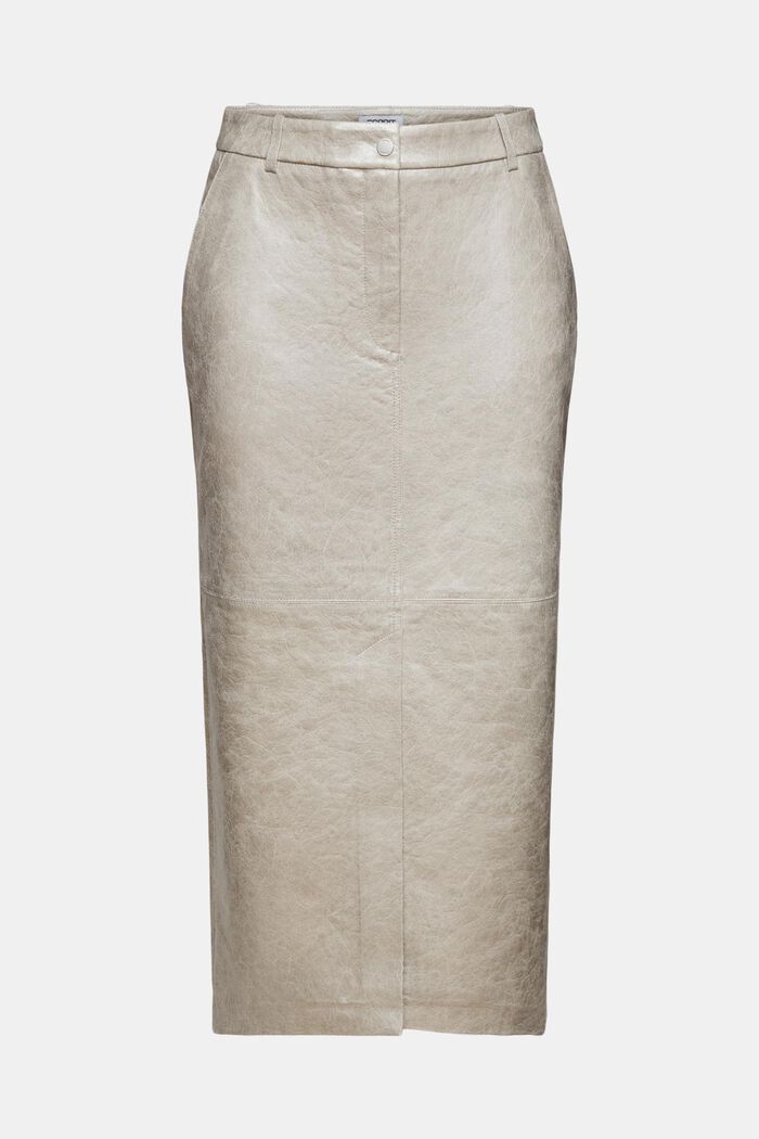 Metalická midi sukně s povrchovou úpravou, LIGHT GREY, detail image number 7