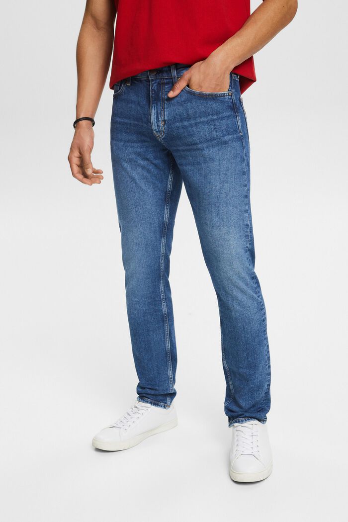 Slim džíny se střední výškou pasu, BLUE MEDIUM WASHED, detail image number 0