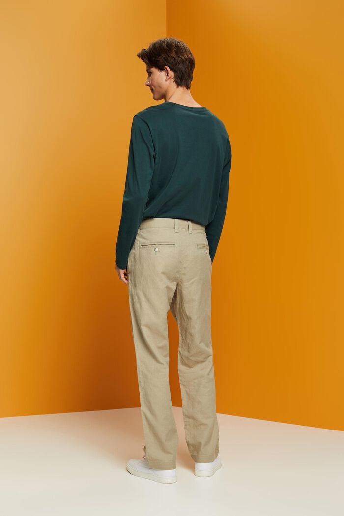 Kalhoty ze směsi bavlny a lnu, LIGHT GREEN, detail image number 2