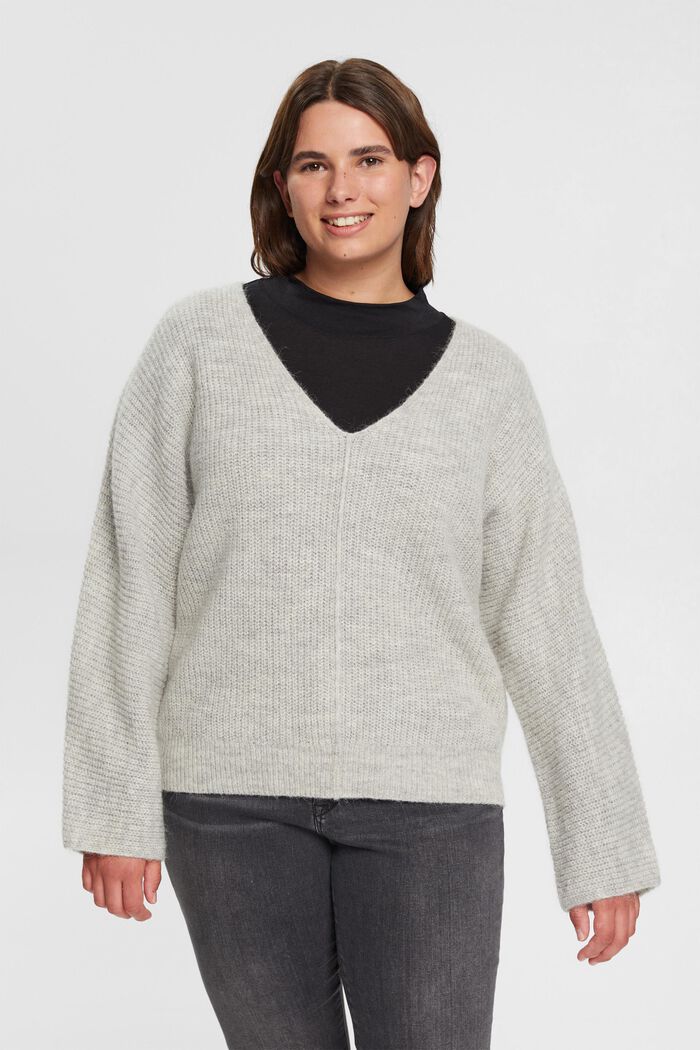 Pletený pulovr ze směsi s vlnou