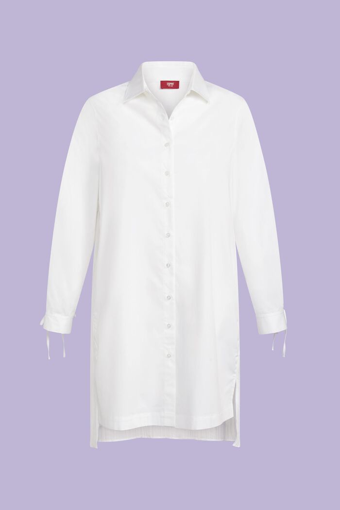 Košilové midi šaty ze zmačkaného materiálu, WHITE, detail image number 5