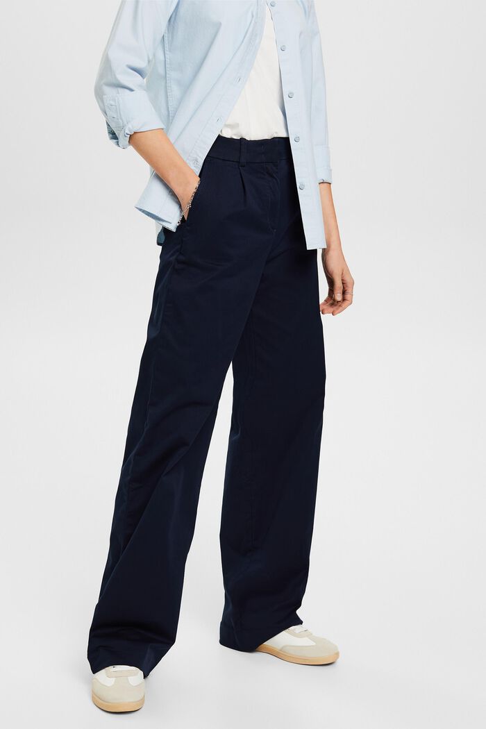 Kalhoty chino se širokými nohavicemi, NAVY, detail image number 0