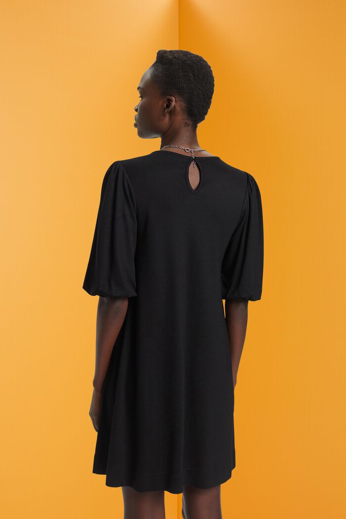 Mini šaty s objemnými rukávy, BLACK, detail image number 3