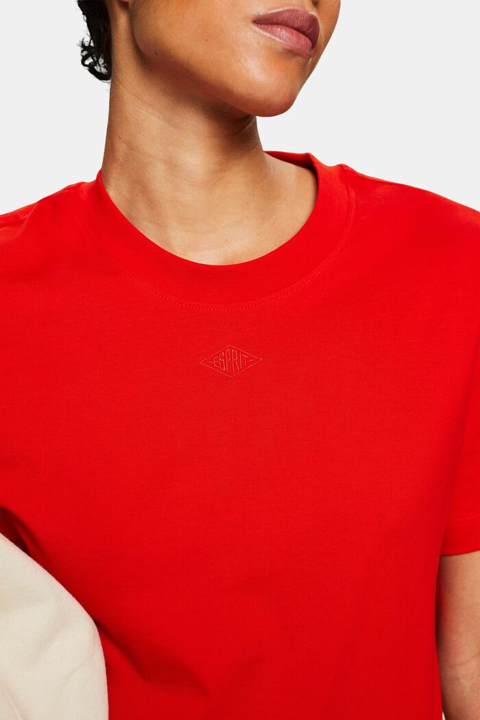 Tričko s vyšitým logem, bavlna pima, RED, detail image number 3