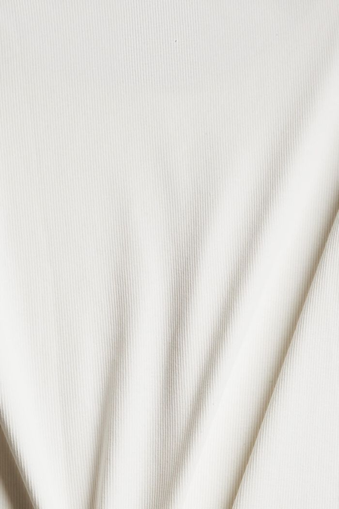 Žebrované tričko z bio bavlny, OFF WHITE, detail image number 4