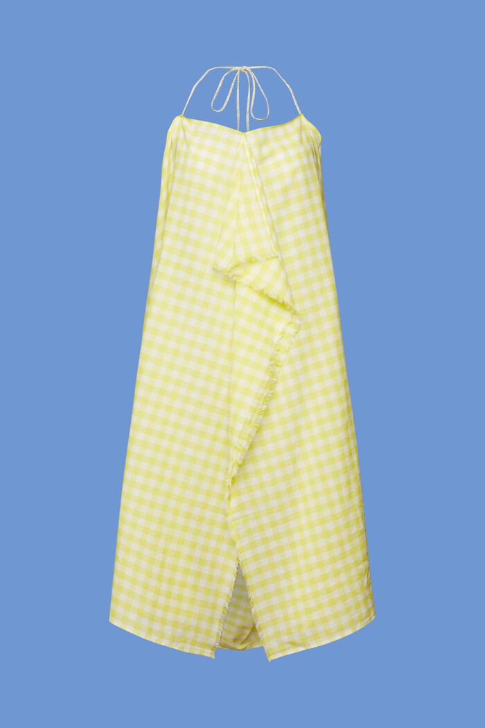 Plážové šaty s potiskem a zavazováním za krkem, LIME YELLOW, detail image number 6