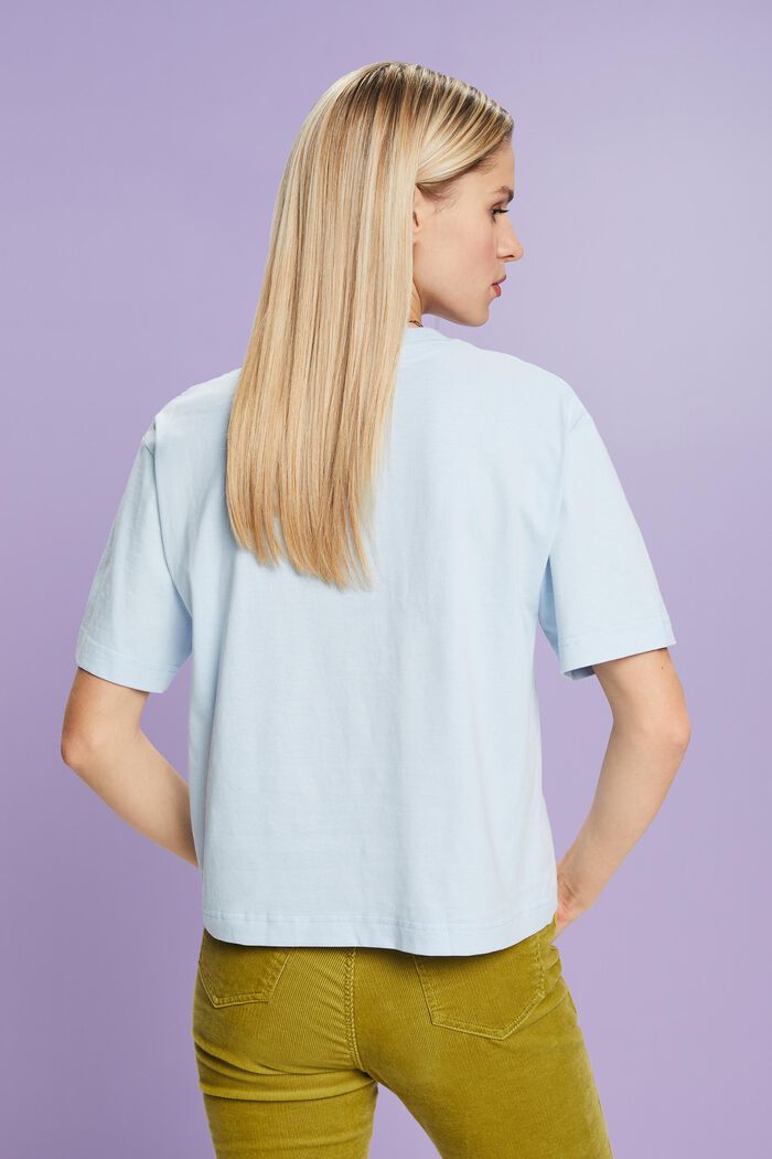 Potištěné tričko z bio bavlny, PASTEL BLUE, detail image number 2