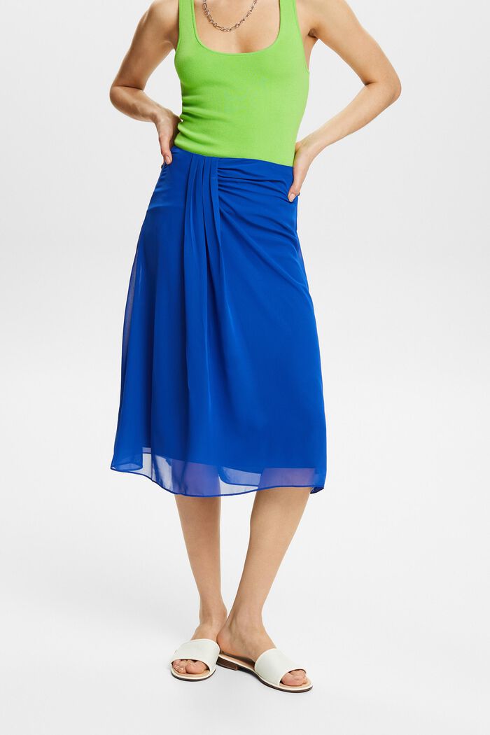 Midi sukně ze šifonu, BRIGHT BLUE, detail image number 0