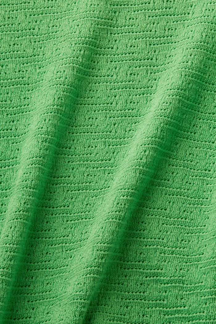 Pulovr s krátkým rukávem, z dírkované pleteniny, CITRUS GREEN, detail image number 4