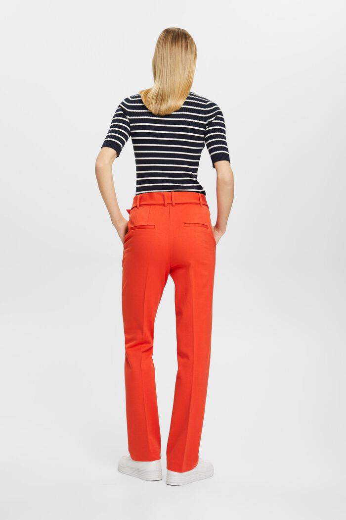 Kalhoty s vysokým pasem a opaskem, ORANGE RED, detail image number 3