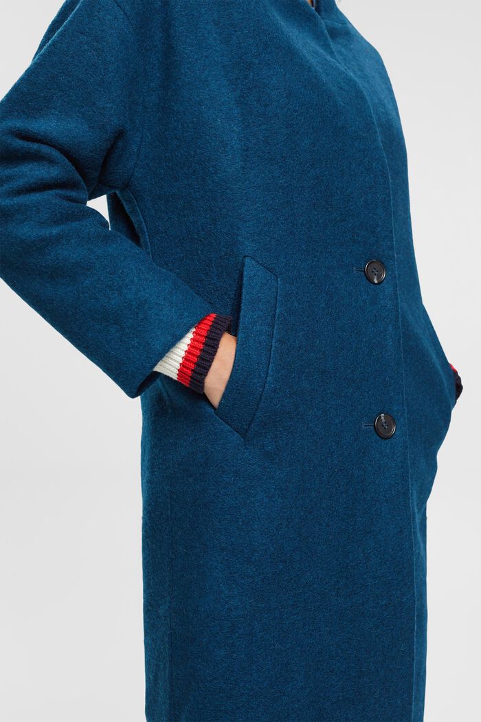 Kabát s vlnou, PETROL BLUE, detail image number 2