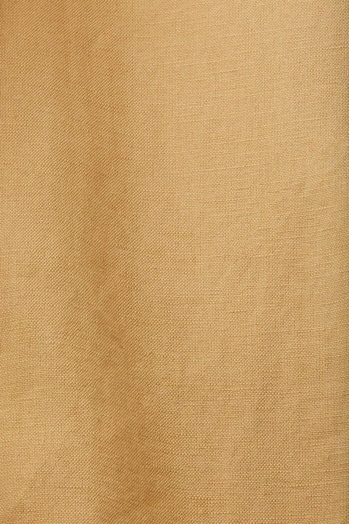 Kalhoty ze směsi bavlny a lnu, KHAKI BEIGE, detail image number 6