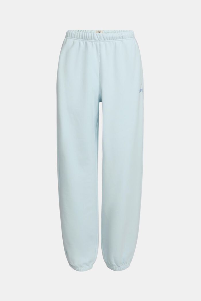 Unisex teplákové flaušové kalhoty s logem, z bavlny, PASTEL BLUE, detail image number 6