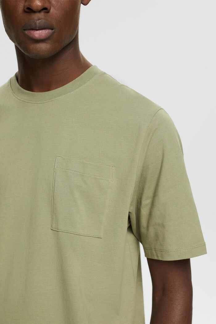 Žerzejové tričko, 100 % bavlna, LIGHT KHAKI, detail image number 2